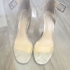 Clear toe heels